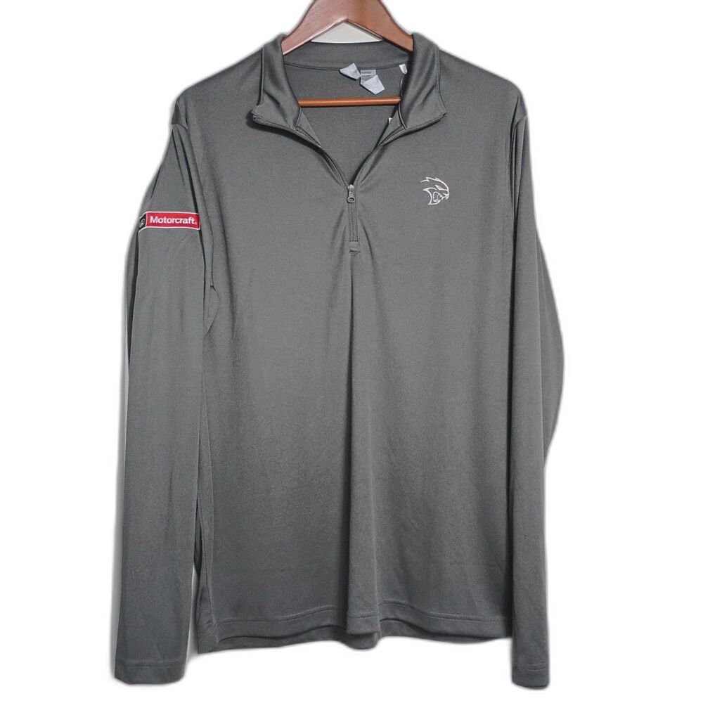 Ford Motorcraft Dodge Hellcat Performance Pullover Gray Mens L 1/4 Zip